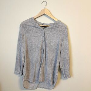 grand & greene Black and White Micro Dot Print Blouse | Size S